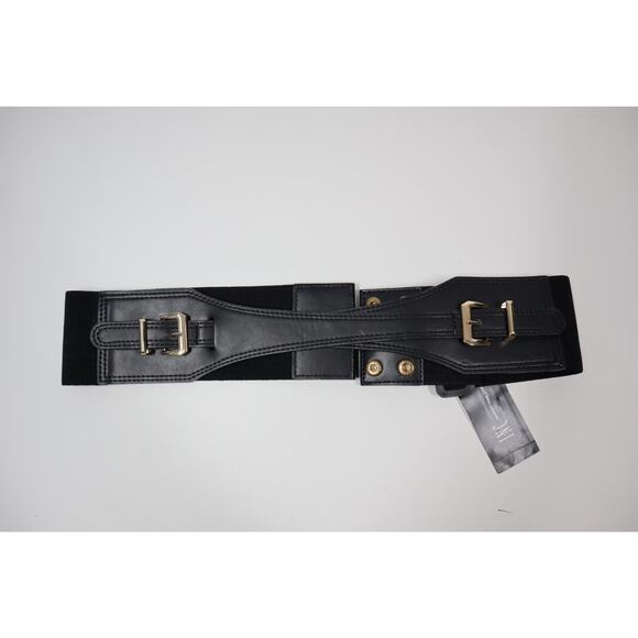INC Black Buttoned Stretch‎ Belt Size L/XL - Picture 2 of 4